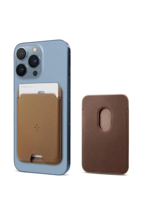 Spigen Apple MagSafe iPhone 14 / 13 12 Serisi için Cüzdan Valentinus Brown - AFA03854-TEŞHİR ürün görseli 1