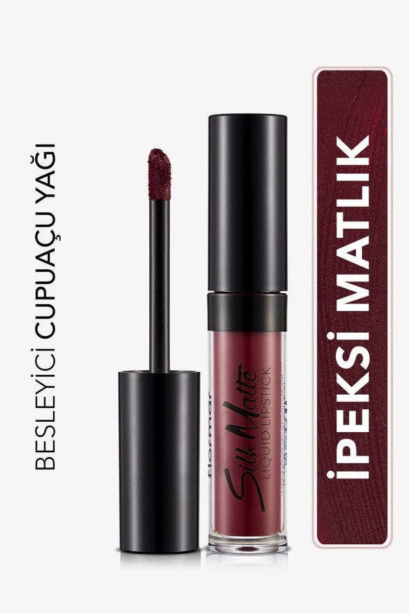 FLORMAR SILK MATTE LIQUID LIPSTICK-008 DARK VIOLET ürün görseli 1
