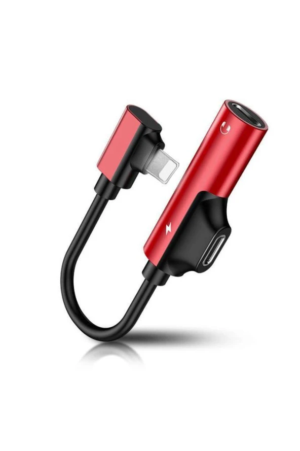 iPhone 7 8 X XR XS 11 için 2 in 1 AUX Şarj Çift Adaptör Splitter ürün görseli 1