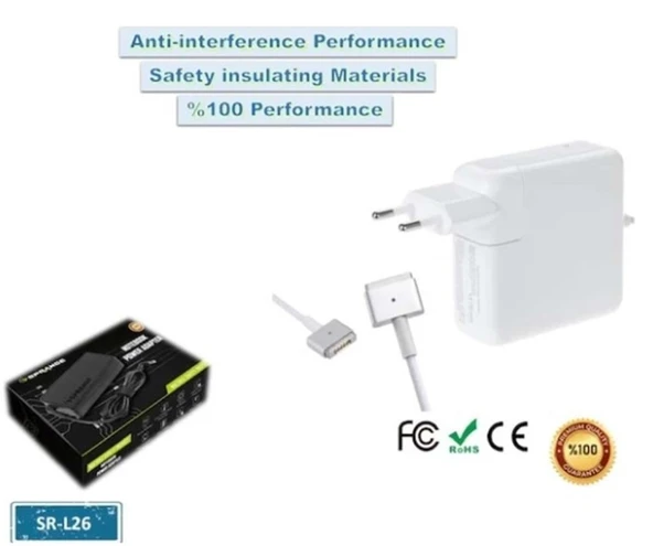 Sprange SR-L26 16.5V 3.65A 60W Magsafe 2 Apple Macbook Notebook Adaptör 16,5 Volt 3,65 Amper ürün görseli 1