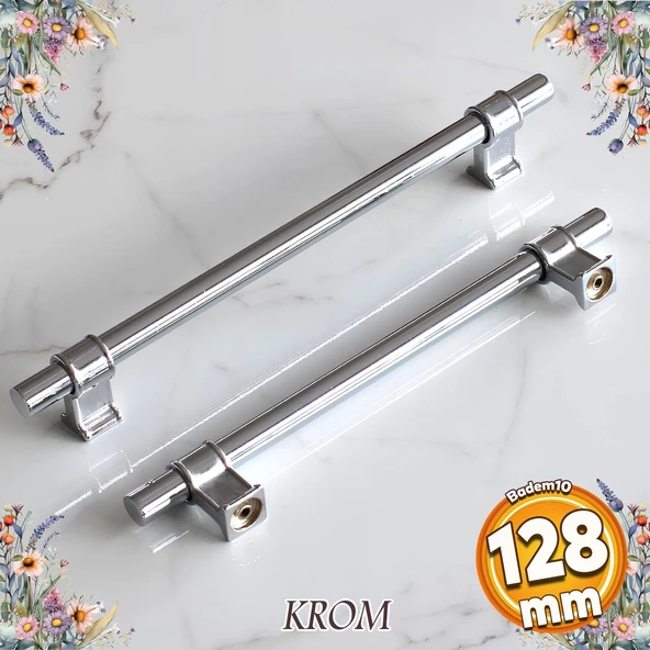Hisar Krom Düz Metal Kulp Kulpu 128 mm Mobilya Çekmece Mutfak Dolabı Dolap Kulpları Kulbu ürün görseli 1