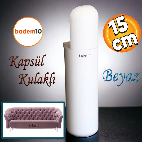 Kapsül Mobilya Yükseltici Sehpa Kanepe TV Ünitesi Koltuk Ayağı Baza Ayakları Mat Beyaz 15 cm ürün görseli 1