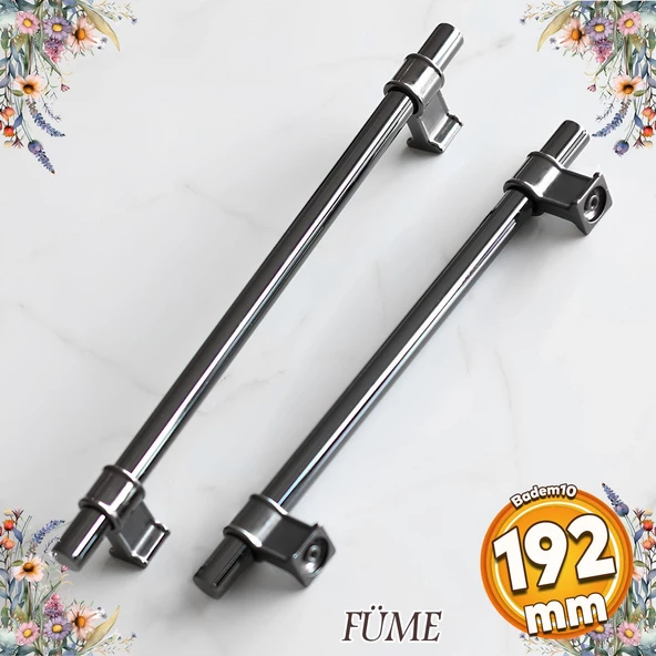 Hisar Füme Düz Metal Kulp Kulpu 192 mm Mobilya Çekmece Mutfak Dolabı Dolap Kulpları Kulbu ürün görseli 1
