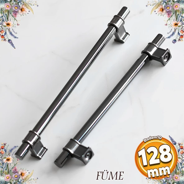 Hisar Füme Düz Metal Kulp kulpu 128 mm Mobilya Çekmece Mutfak Dolabı Dolap Kulpları Kulbu ürün görseli 1