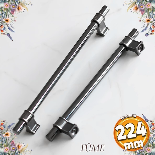 Hisar Füme Düz Metal Kulp Kulpu 224 mm Mobilya Çekmece Mutfak Dolabı Dolap Kulpları Kulbu ürün görseli 1