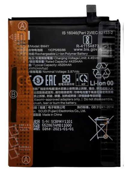 Xiaomi Redmi K40 - BM 4Y - Batarya Pil Sıfır Orijinal ürün görseli 1