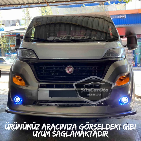 Fiat Ducato Uyumlu Üniversal Mercekli Angel Sis Farı Metal Su Geçirmez 76 mm Beyaz Halkalı Gündüz Farı Angel Eyes 2 Adet ürün görseli 1