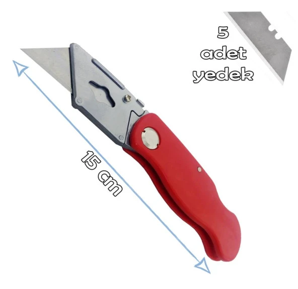 Fixman Freed Katlanır Halı Maket Bıçağı Falçata + 5 Yedek Bıçak ürün görseli 1