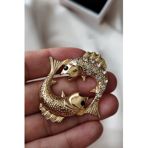 Pisces Duygusal Balık Broşu ürün görseli 1