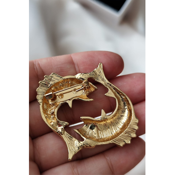 Pisces Duygusal Balık Broşu - Resim 2