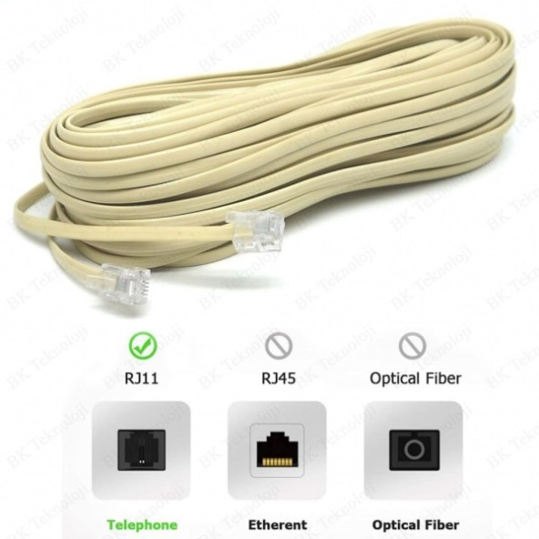 5M TELEFON HAT KABLOSU HAZIR RJ11 6P/2C 5 METRE ürün görseli 1