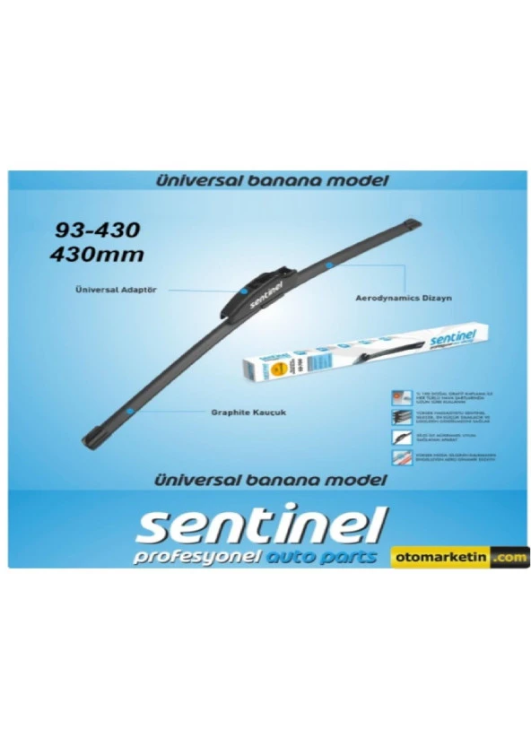 SENTİNEL APARATLI SİLECEK SÜPÜRGESİ 430MM 17" CT-1203 ürün görseli 1