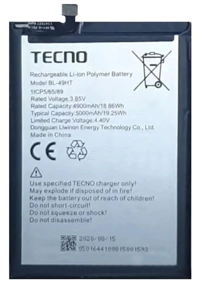 Tecno Spark 6 Batarya Pil Sıfır Orijinal ürün görseli 1