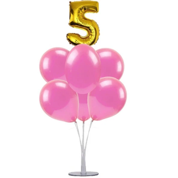 7 li Balon Demeti 5 Altın Pembe Balon ürün görseli 1