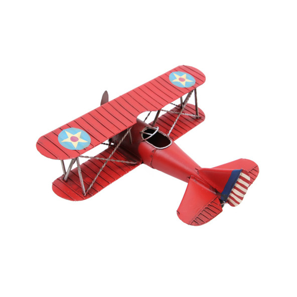 Dekoratif Metal Uçak Çift Kanatlı 0710E-666R Model-M97 - Resim 4