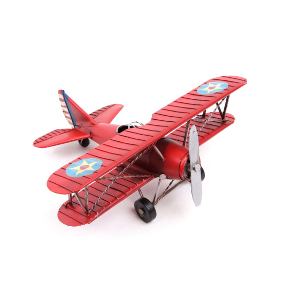 Dekoratif Metal Uçak Çift Kanatlı 0710E-666R Model-M97 - Resim 5