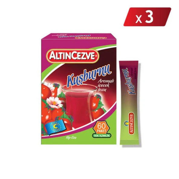 Altıncezve Kuşburnu Aromalı Tek İçimlik İçecek Tozu 40 x 1.5 Gr - 3LÜ PAKET ürün görseli 1