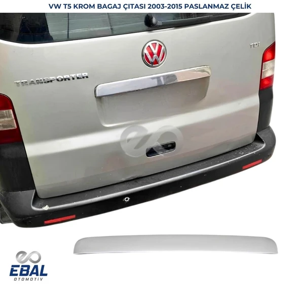 Vw T5 Transporter Krom Bagaj Çıtası 2003-2015 Arası Paslanmaz Çelik ürün görseli 1