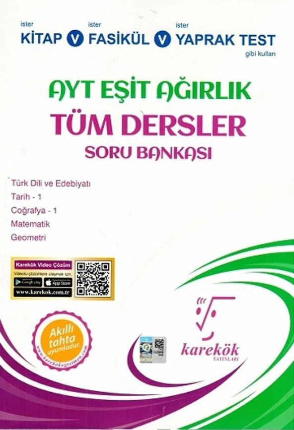 AYT Eşit Ağırlık Tüm Dersler Soru Bankası Karekök Yayınları ürün görseli 1