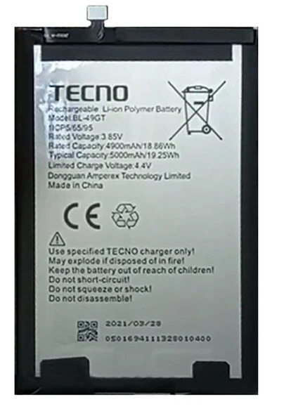 Tecno Spark 9T Batarya Pil Sıfır Orijinal ürün görseli 1