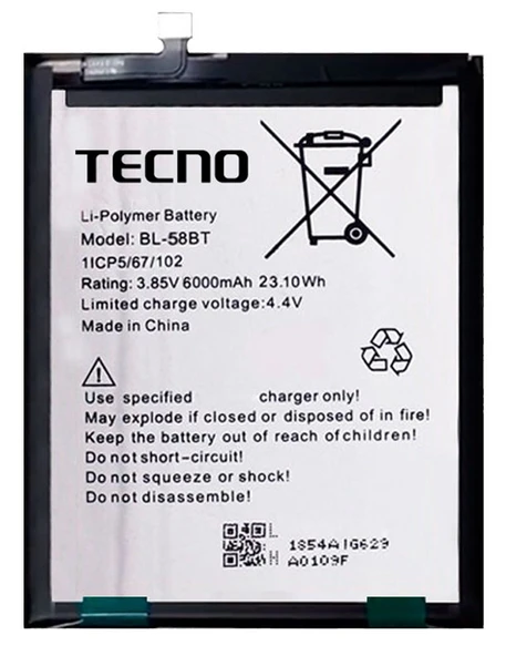 Tecno Pova NEO Batarya Pil Sıfır Orijinal ürün görseli 1
