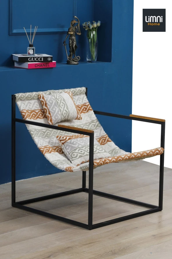Limni Home Modern Iskandinav Teddy Berjer, Metal Iskeletli ürün görseli 1