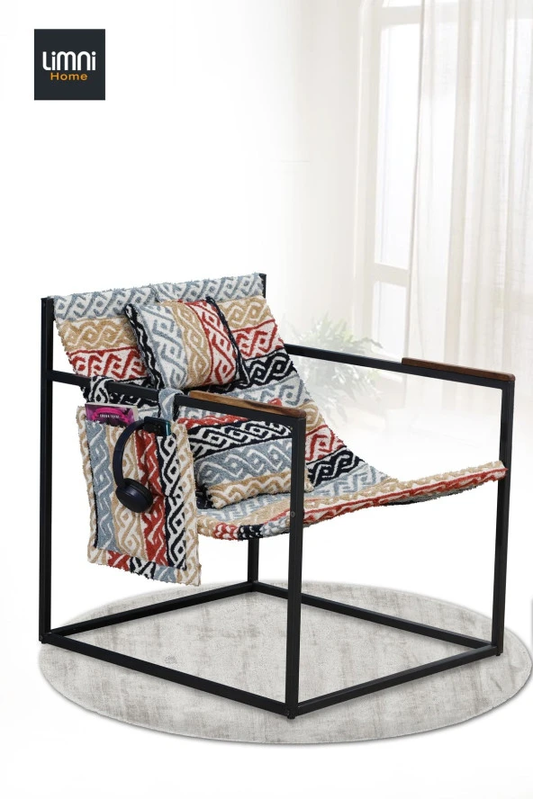 Limni Home Modern Iskandinav Teddy Berjer, Metal Iskeletli ürün görseli 1