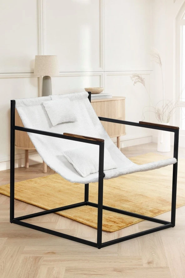 Limni Home Modern Iskandinav Teddy Berjer , Salon, Balkon, Ofis, Bekleme, Güzellik Merkezi Metal Iskeletli ürün görseli 1