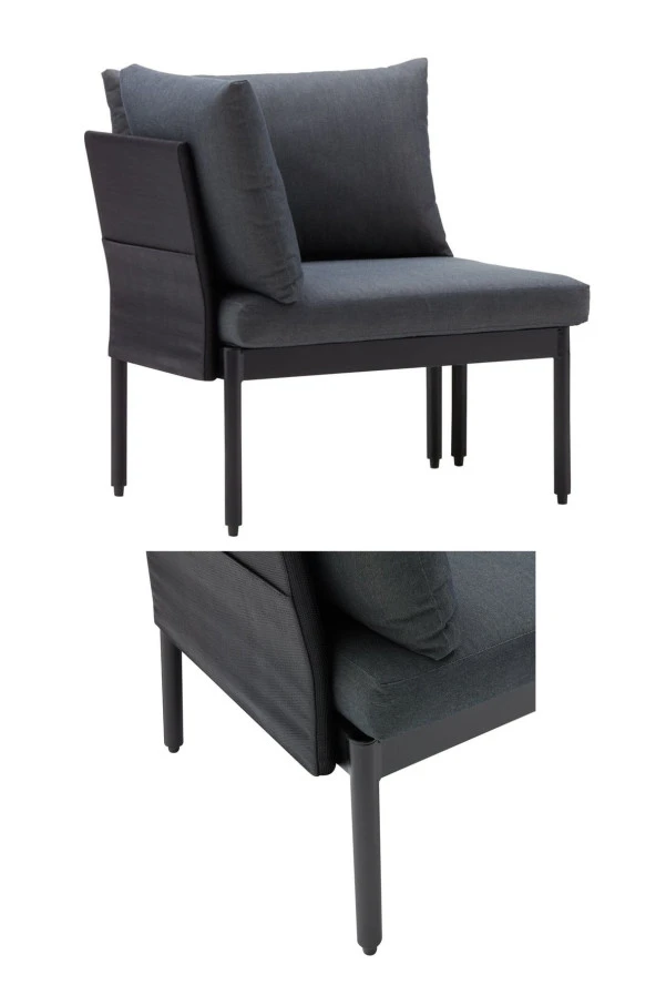 Limni Home Mini Multilounge Bahçe Balkon Mobilyası, Tekli Koltuk ürün görseli 1
