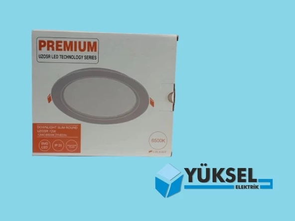 UZLIGHT 12 W DOWNLIGHT SLİM RAUND LED SPOT 6500 K ürün görseli 1