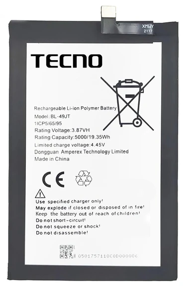 Tecno Camon 18 Batarya Pil Sıfır Orijinal ürün görseli 1