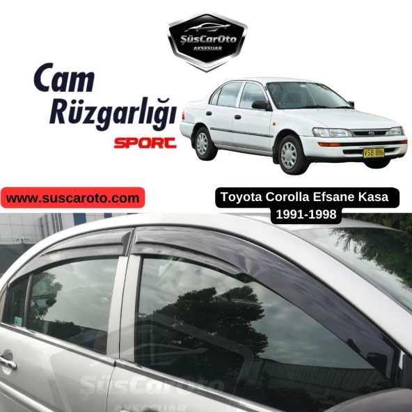 Toyota Corolla AE101 Efsane Kasa 1991-1998 Uyumlu Mugen Cam Rüzgarlığı Seti Piano Black 4'lü İthal ürün görseli 1