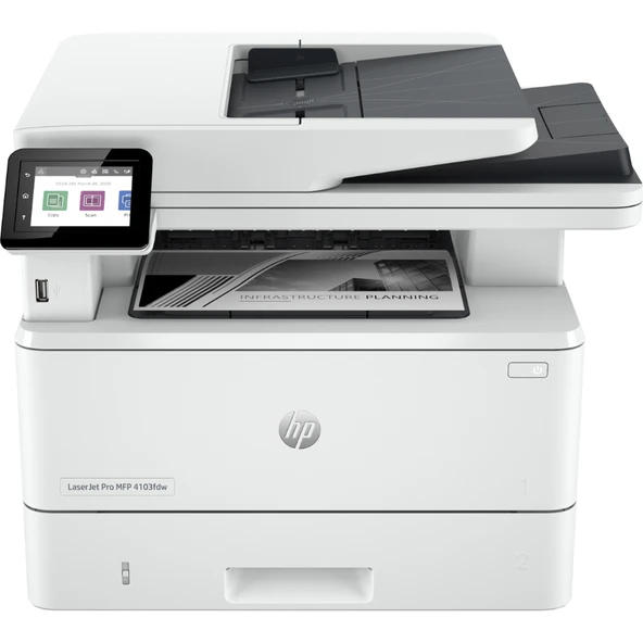 HP LaserJet Pro 4103FDW (2Z629A) Wi-Fi + Tarayıcı + Fotokopi + Faks Çok Fonksiyonlu Lazer Yazıcı ürün görseli 1