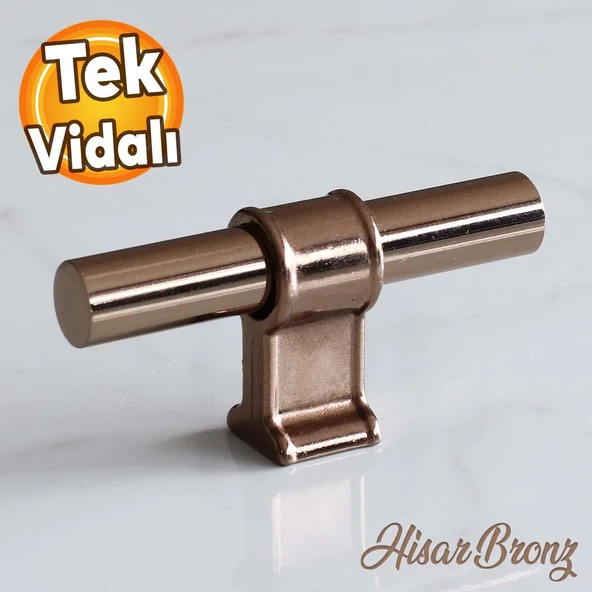 Hisar Bronz Metal Düğme Tek Vidalı Çekmece Mutfak Mobilya Dolabı Dolap Kulpu Kulbu Kulpları ürün görseli 1