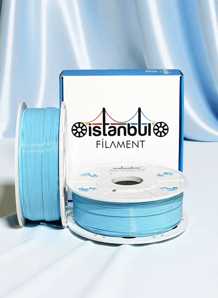 İstanbul Filament 3D Baskı Pla+ Filament Pastel Mavi 1 kg 1,75MM 0,05 mm Bambu Lab Uyumlu ürün görseli 1