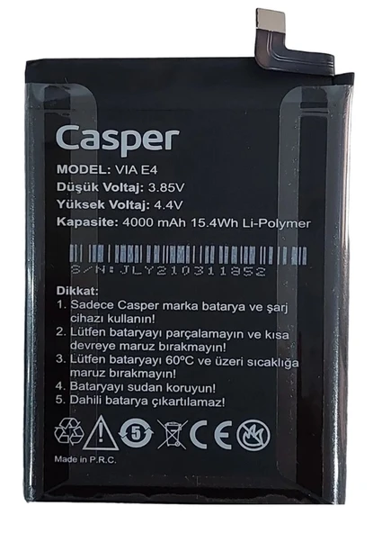 Casper Via E4 Batarya Pil Sıfır Orijinal ürün görseli 1
