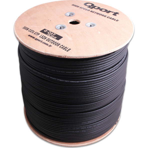 Qport Q-Catflash LSZH Yüksek Hızlı Cat6 UTP Outdoor Kablo 500 m ürün görseli 1