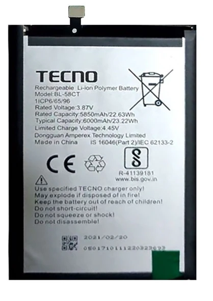 Tecno Spark 7T Batarya Pil Sıfır Orijinal ürün görseli 1