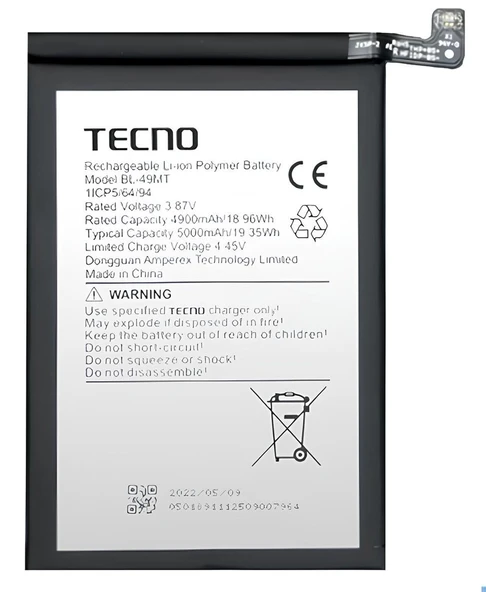 Tecno Camon 19 PRO Batarya Pil Sıfır Orijinal ürün görseli 1