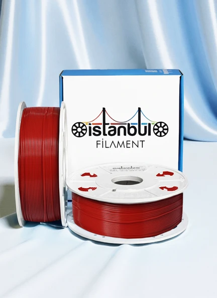 İstanbul Filament 3D Baskı Pla+ Filament Kırmızı 1 kg 1,75MM 0,05 mm Bambu Lab Uyumlu ürün görseli 1