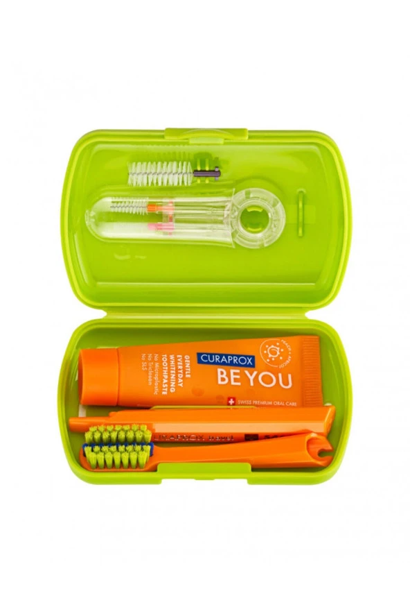 CURAPROX,Ortodonti Travel Seti (5460 Orho Fırça + Be You Diş Macunu + 3 adet Arayüz Fırçası) ürün görseli 1
