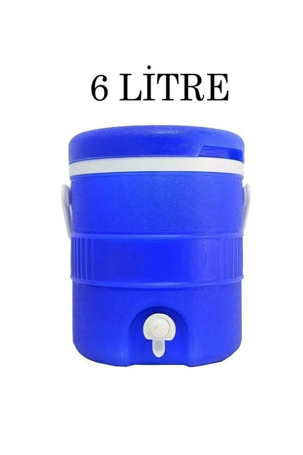 Plastik 6 Litre Musluklu Soğuk Su Termosu Mavi ürün görseli 1
