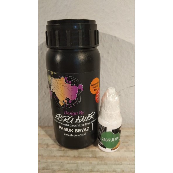 Ebru Ener Anka Vernikli Genel Yüzey Boyası Pamuk Beyaz 250 gr. ve Katkı Maddesi 7,5 gr. ürün görseli 1