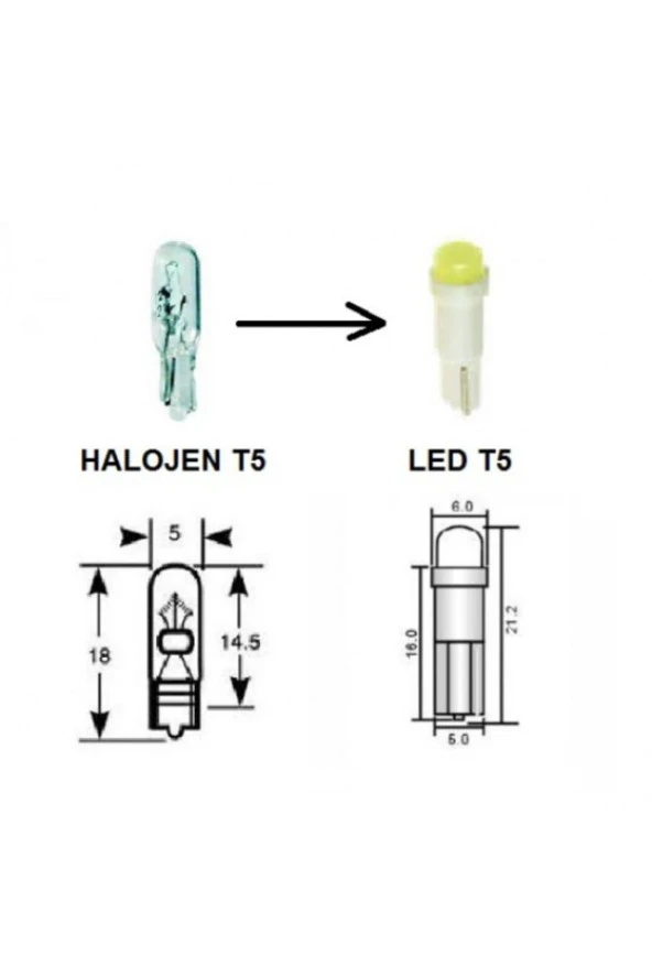 Fardoktoru T5 Led Oto Kilometre Kadran Ampulü Turuncu 10 Adet ürün görseli 1