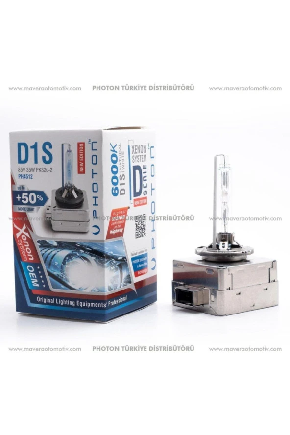 Photon D1s 6000k 85v 35w Xenon Ampul %50 Beyaz Fazla Işık ürün görseli 1