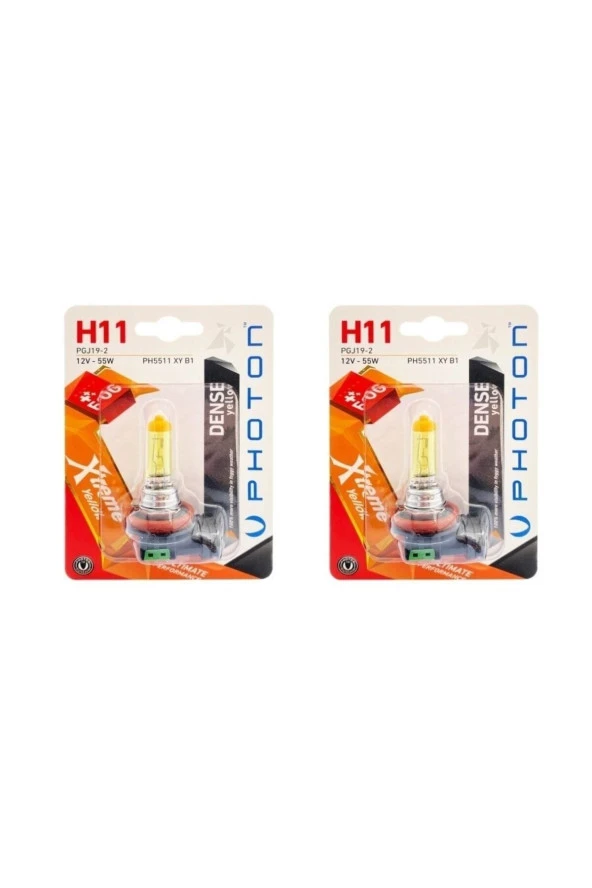 Photon H11 12v 55w Xtreme Yellow Civciv Sarı Ampul ürün görseli 1