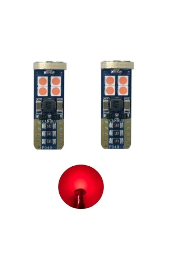 Fardoktoru T10 Led Park Ampulü 12smd W5w Canbus Kırmızı ürün görseli 1