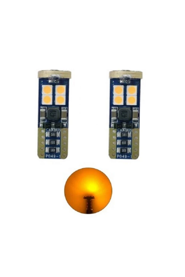 Fardoktoru T10 Led Park Ampulü 12smd W5w Canbus Turuncu ürün görseli 1