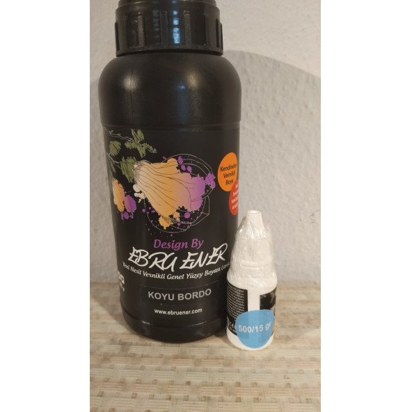 Ebru Ener Anka Vernikli Genel Yüzey Boyası Koyu Bordo 500 gr. ve Katkı Maddesi 15 gr. ürün görseli 1