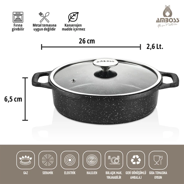Amboss Montana 3 Parça Granit Set (Siyah) - Resim 2